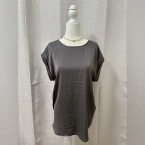 Banana Republic Charcoal Short Sleeve Top Women’s Large Grunge Indie minimalist
